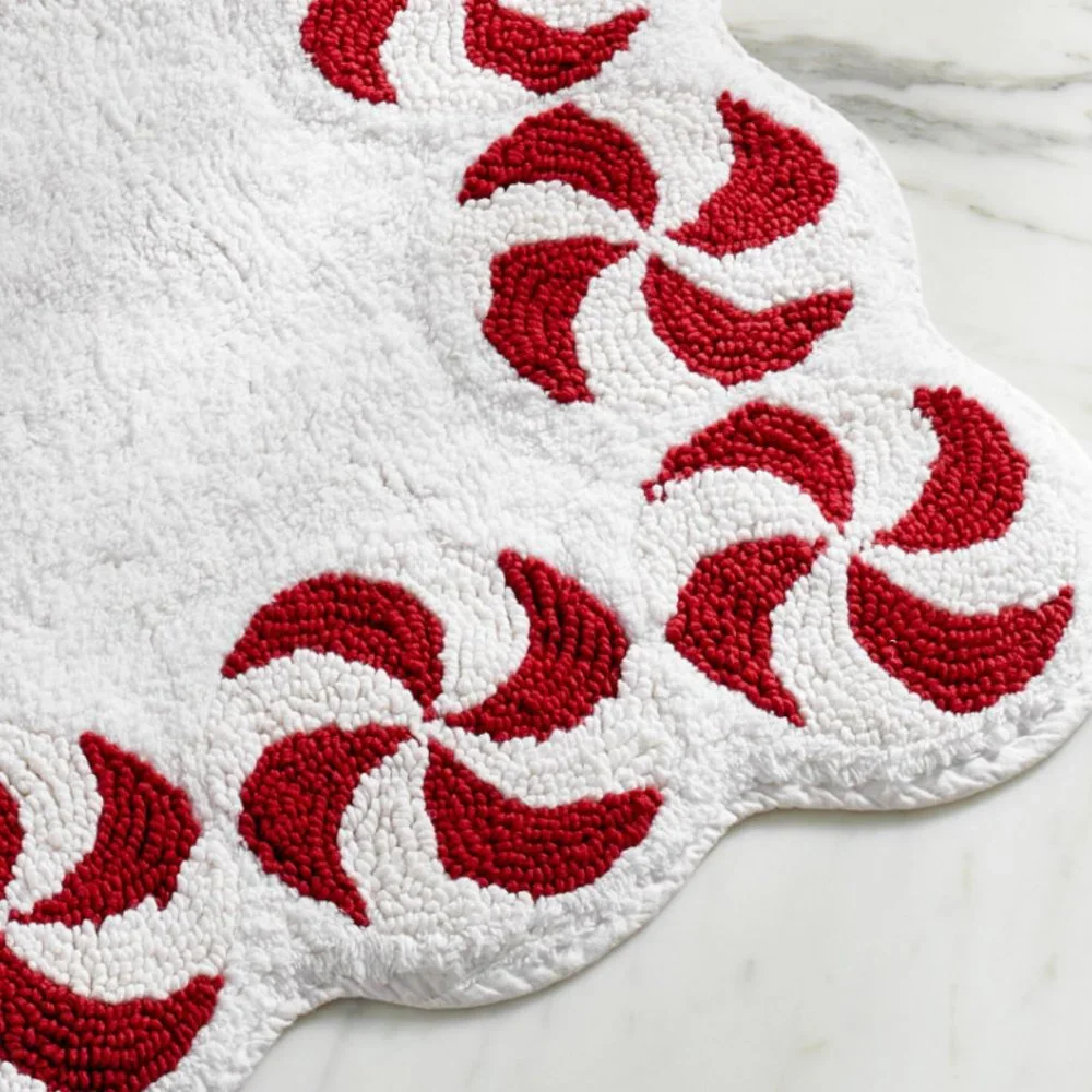 Pottery Barn Peppermint Swirl Bath Rug